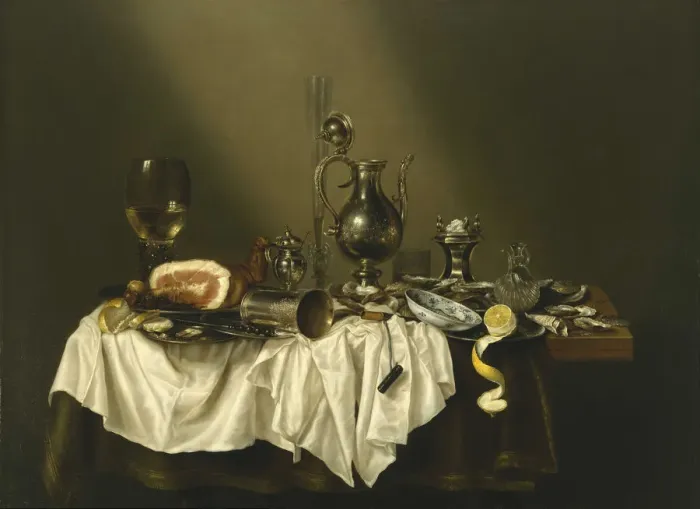 Framed Print : Banquet Piece with Ham, 1656. Artist: Heda, Willem Claesz (1594-1680) Framed Print : Banquet Piece with Ham, 1656. Artist: Heda, Willem Claesz (1594-1680)