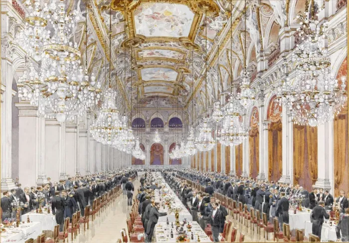 Framed Print : Banquet of Russian naval officers at the Town Hall, 1893 Framed Print : Banquet of Russian naval officers at the Town Hall, 1893