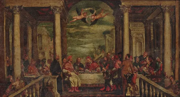 Framed Print : Banquet of Saint Gregory the Great. Creator: Veronese, Paolo (1528-1588) Framed Print : Banquet of Saint Gregory the Great. Creator: Veronese, Paolo (1528-1588)