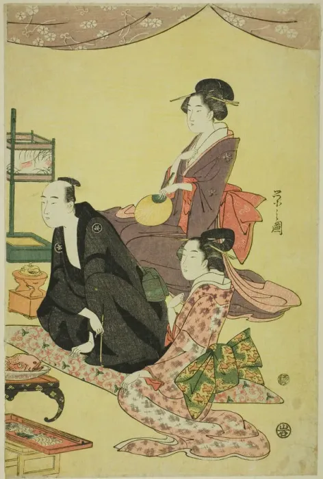 Framed Print : A Banquet Scene, c. 1795. Creator: Hosoda Eishi Framed Print : A Banquet Scene, c. 1795. Creator: Hosoda Eishi