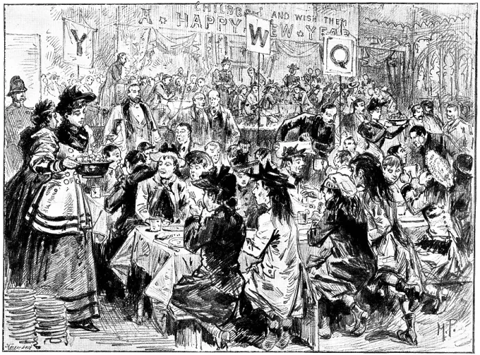Framed Print : Banquet to fifteen hundred waifs at the Guildhall, 1895. Creator: George Meisenbach Framed Print : Banquet to fifteen hundred waifs at the Guildhall, 1895. Creator: George Meisenbach