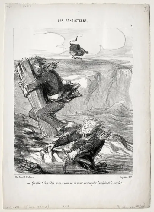 Framed Print : The Banqueters, plate 9: What a pitiful idea we have... 1849. Creator: Honore Daumier Framed Print : The Banqueters, plate 9: What a pitiful idea we have... 1849. Creator: Honore Daumier