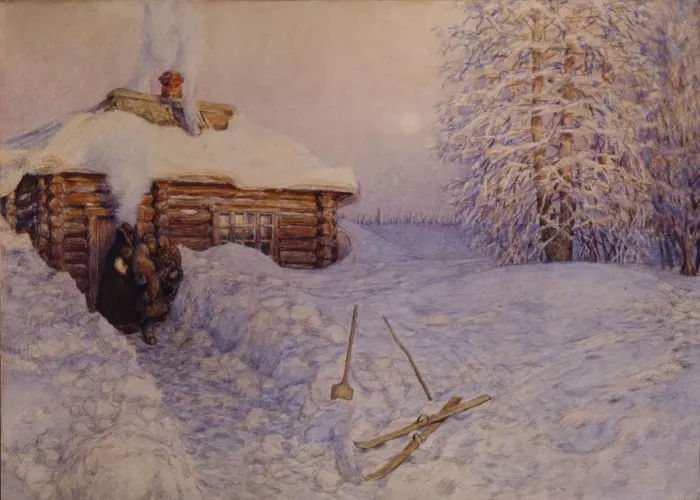 Framed Print : Banya in Winter, 1919. Artist: Vasnetsov, Appolinari Mikhaylovich (1856-1933) Framed Print : Banya in Winter, 1919. Artist: Vasnetsov, Appolinari Mikhaylovich (1856-1933)