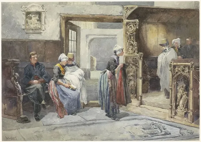 Framed Print : After baptism, 1841-1892. Creator: Johann Mari Henri ten Kate Framed Print : After baptism, 1841-1892. Creator: Johann Mari Henri ten Kate