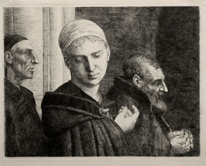 Framed Print : The Baptism, 1870. Creator: Alphonse Legros (French, 1837-1911) Framed Print : The Baptism, 1870. Creator: Alphonse Legros (French, 1837-1911)