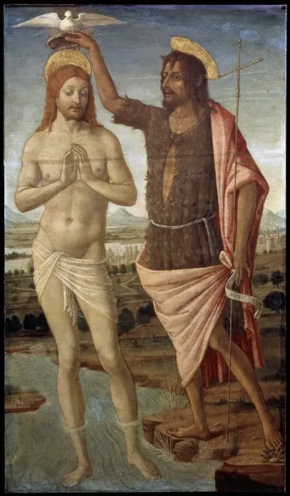Framed Print : The Baptism of Christ, after 1486. Artist: Guidoccio Cozzarelli Framed Print : The Baptism of Christ, after 1486. Artist: Guidoccio Cozzarelli