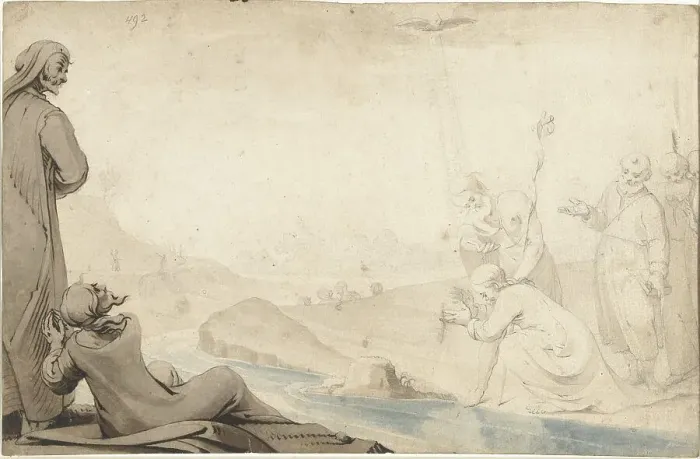 Framed Print : The baptism of Christ, 1617-c.1623. Creator: Gerard ter Borch I Framed Print : The baptism of Christ, 1617-c.1623. Creator: Gerard ter Borch I