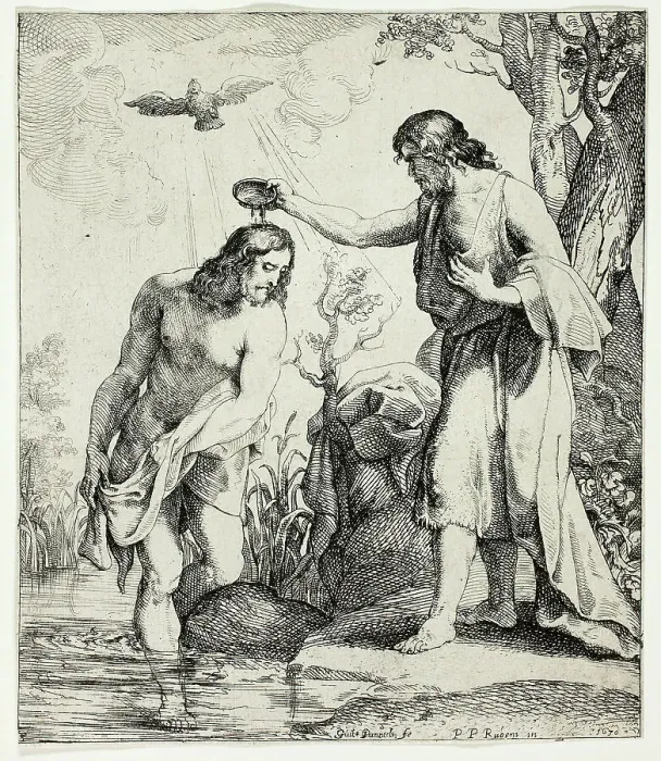 Framed Print : The Baptism of Christ, 1630. Creator: Willem Panneels Framed Print : The Baptism of Christ, 1630. Creator: Willem Panneels