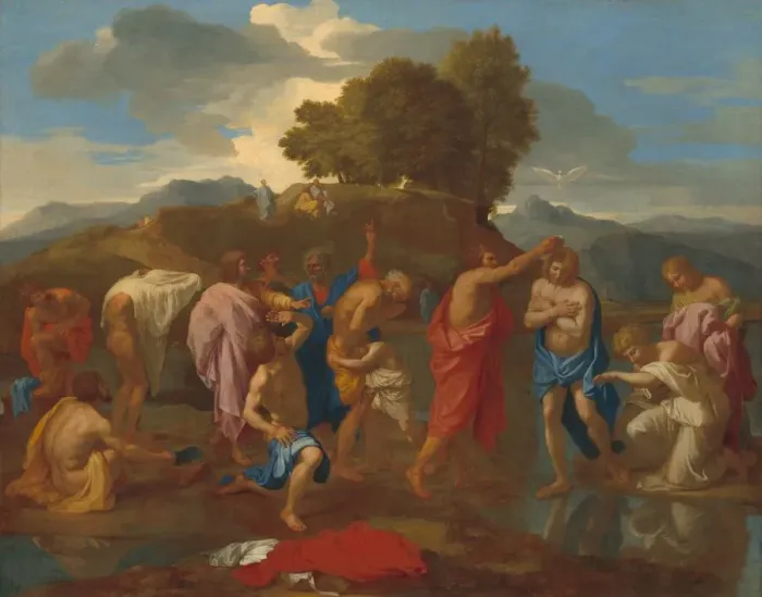 Framed Print : The Baptism of Christ, 1641 / 1642. Creator: Nicolas Poussin Framed Print : The Baptism of Christ, 1641 / 1642. Creator: Nicolas Poussin
