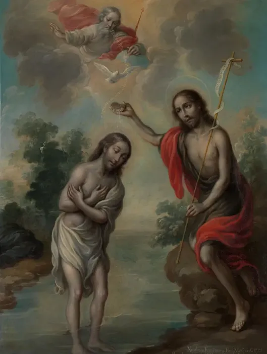 Framed Print : The Baptism of Christ, 1773. Creator: Nicolas Enriquez Framed Print : The Baptism of Christ, 1773. Creator: Nicolas Enriquez