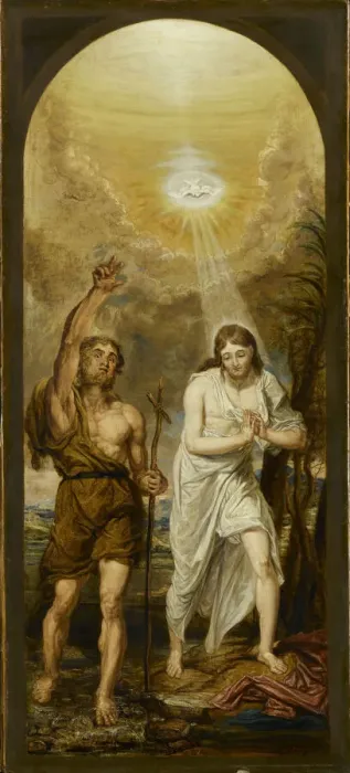 Framed Print : The Baptism of Christ, 1841. Creator: Ward, James (1769-1859) Framed Print : The Baptism of Christ, 1841. Creator: Ward, James (1769-1859)