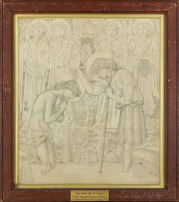 Framed Print : The Baptism of Christ, 1864-65. Creator: Sir Edward Coley Burne-Jones Framed Print : The Baptism of Christ, 1864-65. Creator: Sir Edward Coley Burne-Jones