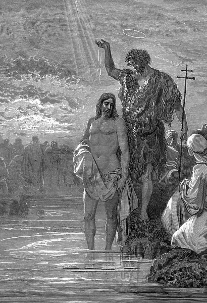 The baptism of Christ, 1st century, (1865-1866). Artist: Gustave Dore