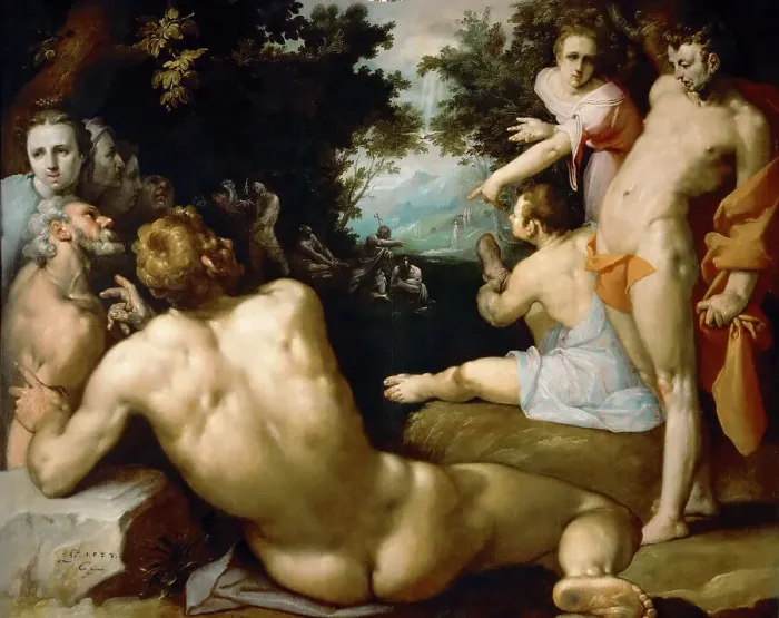 Framed Print : The Baptism of Christ. Artist: Haarlem, Cornelis Cornelisz. van (1562-1638) Framed Print : The Baptism of Christ. Artist: Haarlem, Cornelis Cornelisz. van (1562-1638)