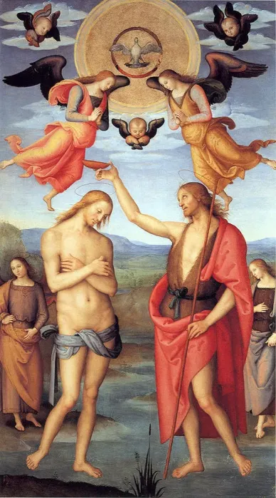 Framed Print : Baptism of Christ, c. 1512. Artist: Perugino (ca. 1450-1523) Framed Print : Baptism of Christ, c. 1512. Artist: Perugino (ca. 1450-1523)