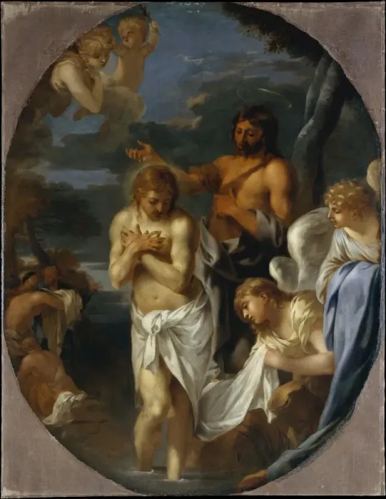 Framed Print : The Baptism of Christ, ca. 1650. Creator: Sebastien Bourdon Framed Print : The Baptism of Christ, ca. 1650. Creator: Sebastien Bourdon
