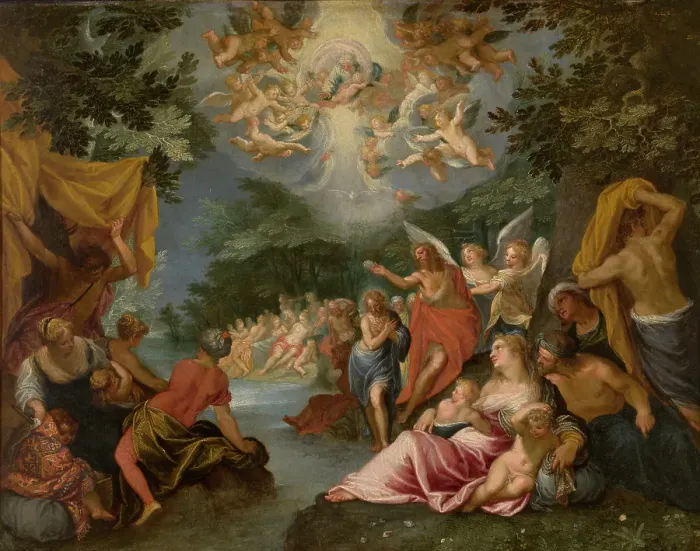 Framed Print : The Baptism of Christ. Creator: Johannes Rottenhammer the elder Framed Print : The Baptism of Christ. Creator: Johannes Rottenhammer the elder