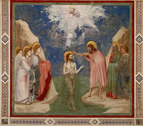 Baptism of Christ (From the cycles of The Life of Christ), 1304-1306. Creator: Giotto di Bondone (1266-1377)