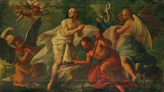Framed Print : The Baptism of Christ in the Jordan River, 1770-1790. Creator: Unknown Framed Print : The Baptism of Christ in the Jordan River, 1770-1790. Creator: Unknown