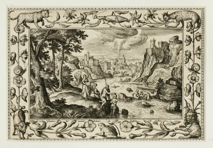 Framed Print : The Baptism of Christ, from Landscapes with Old and New Testament Scenes Framed Print : The Baptism of Christ, from Landscapes with Old and New Testament Scenes
