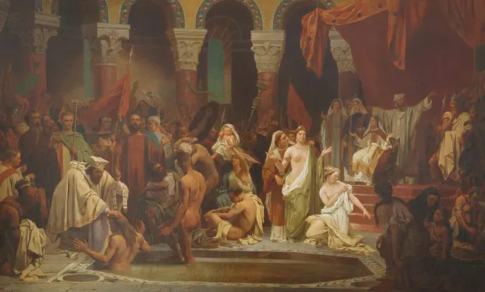Framed Print : The baptism of Clovis. Artist: Rigo, Jules Vincent (1810-1892) Framed Print : The baptism of Clovis. Artist: Rigo, Jules Vincent (1810-1892)
