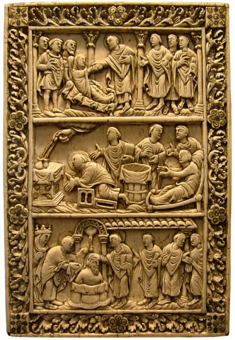 Framed Print : The Baptism of Clovis, ca 850. Artist: West European Applied Art Framed Print : The Baptism of Clovis, ca 850. Artist: West European Applied Art