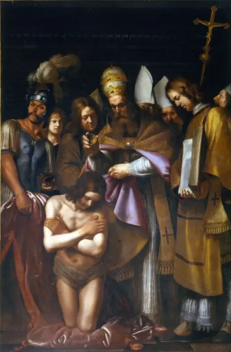 Framed Print : The Baptism of Constantine, First third of 17th cen Artist: Galli, Giovanni Antonio (1585-1652) Framed Print : The Baptism of Constantine, First third of 17th cen Artist: Galli, Giovanni Antonio (1585-1652)