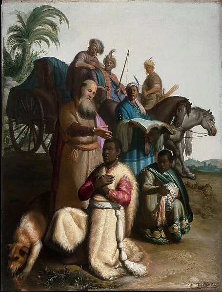 The baptism of the Eunuch. Artist: Rembrandt van Rhijn (1606-1669)