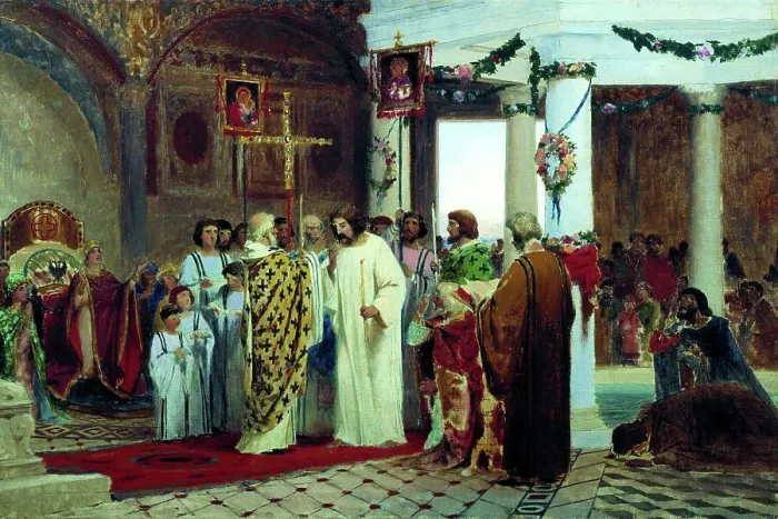 Framed Print : The Baptism of grand prince of Kiev Vladimir the Great in 987, 1883 Framed Print : The Baptism of grand prince of Kiev Vladimir the Great in 987, 1883