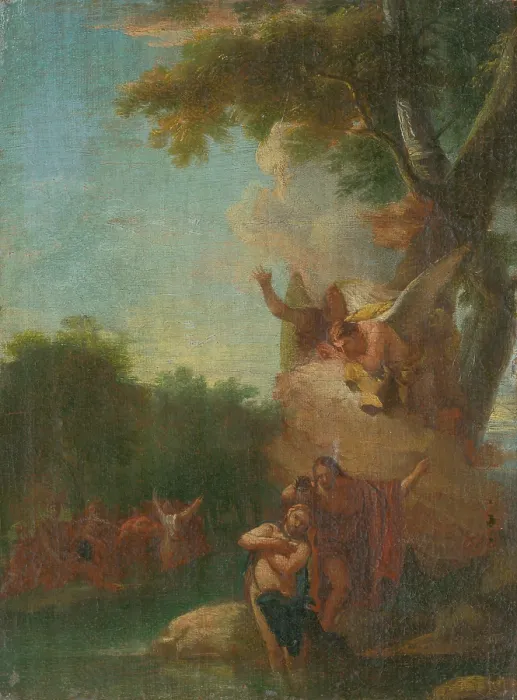Framed Print : The Baptism in the Jordan, 1750-1770. Creator: Circle of Batista Tiepolo Framed Print : The Baptism in the Jordan, 1750-1770. Creator: Circle of Batista Tiepolo