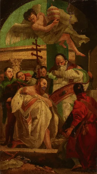 Framed Print : Baptism of King Chlodwig I (ca. 466-511), turn of the 17th and 18th centuries. Creator: Unknown Framed Print : Baptism of King Chlodwig I (ca. 466-511), turn of the 17th and 18th centuries. Creator: Unknown