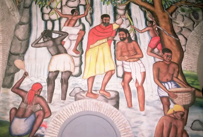 Framed Print : Baptism of a native and agricultural scenes, mural preserved in the Cathedral of Port Prince Framed Print : Baptism of a native and agricultural scenes, mural preserved in the Cathedral of Port Prince
