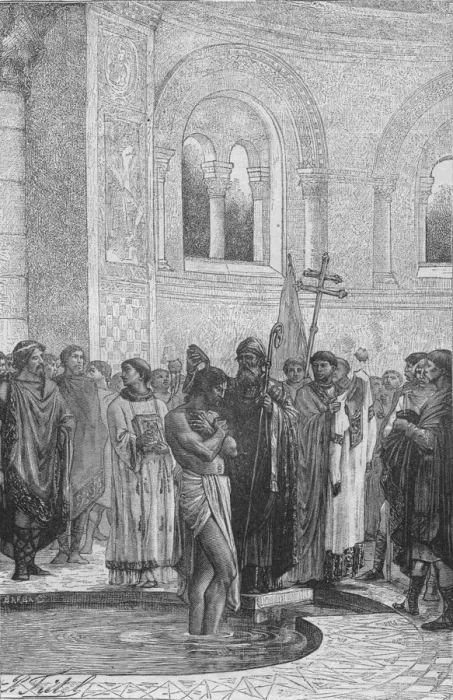 Framed Print : Baptism of Rollo the Pirate Chief, 1909 Framed Print : Baptism of Rollo the Pirate Chief, 1909