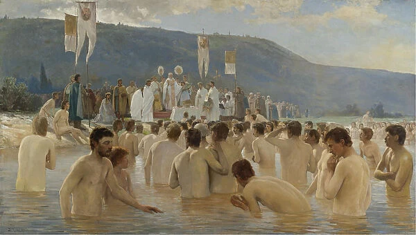 The Baptism of Russia, 1887. Artist: Navozov, Vasily Ivanovich (1862-1919)