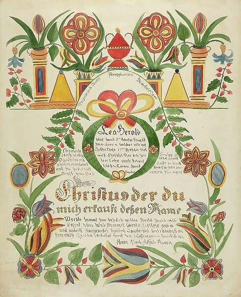 Baptismal Certificate, c. 1936. Creator: Ralph Atkinson