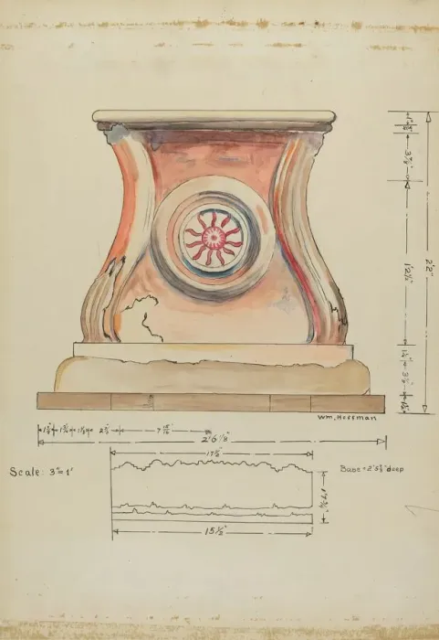 Framed Print : Baptismal Font, 1935 / 1942. Creator: William Hoffman Framed Print : Baptismal Font, 1935 / 1942. Creator: William Hoffman