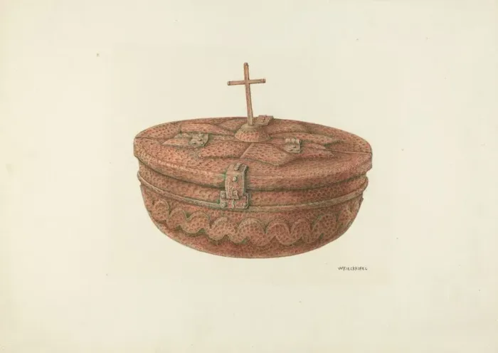 Framed Print : Baptismal Font, c. 1941. Creator: William Kieckhofel Framed Print : Baptismal Font, c. 1941. Creator: William Kieckhofel