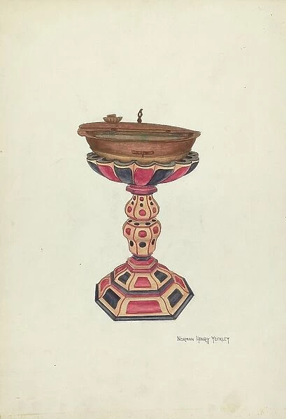 Baptismal Font and Stand, 1935 / 1942. Creator: N. H. Yeckley