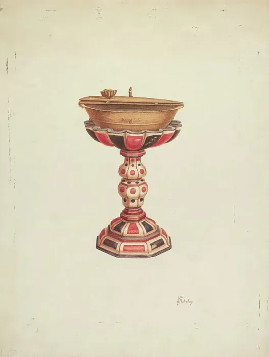 Framed Print : Baptismal Font and Stand, 1939. Creator: Hal Blakeley Framed Print : Baptismal Font and Stand, 1939. Creator: Hal Blakeley