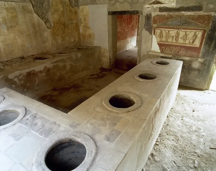 Framed Print : Bar counter with holes to place the amphorae, Thermopolium of Asellina, Pompeii, Italy (2002). Creator: LTL Framed Print : Bar counter with holes to place the amphorae, Thermopolium of Asellina, Pompeii, Italy (2002). Creator: LTL