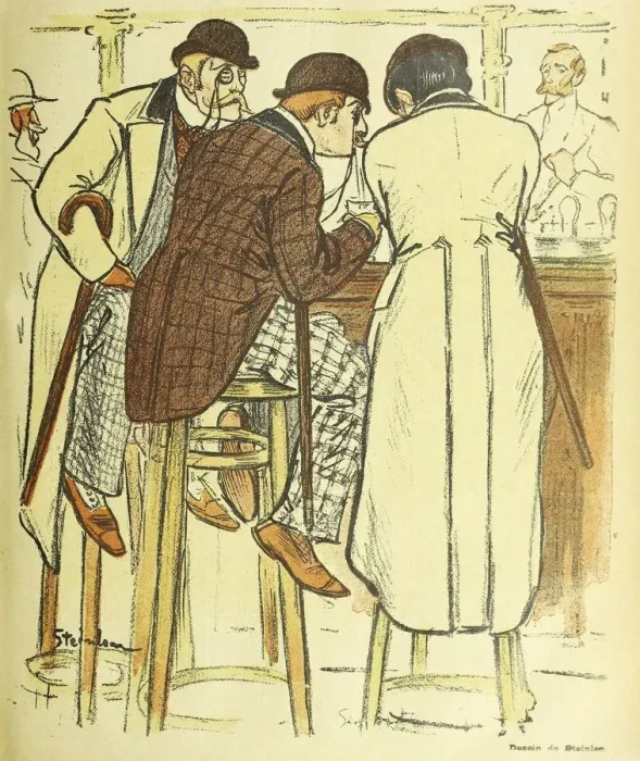 Framed Print : At the Bar, from Gil Blas Illustre, pub. 1899 (colour lithograph), 1899. Creator Framed Print : At the Bar, from Gil Blas Illustre, pub. 1899 (colour lithograph), 1899. Creator