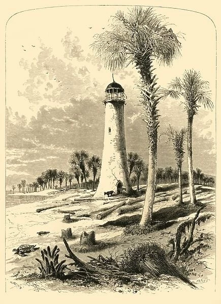 Bar Lighthouse, Mouth of St. Johns River, 1872. Creator: John J. Harley