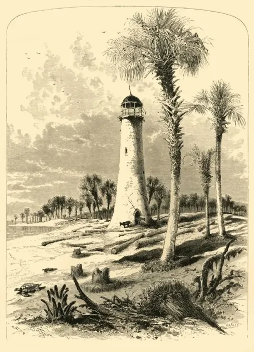Framed Print : Bar Lighthouse, Mouth of St. Johns River, 1872. Creator: John J. Harley Framed Print : Bar Lighthouse, Mouth of St. Johns River, 1872. Creator: John J. Harley