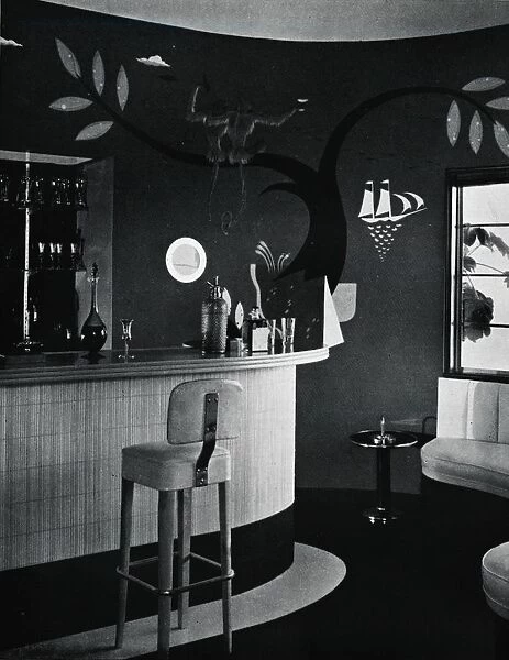The Bar in Mr. and Mrs. Joe Penners house, Beverly Hills, California, c1939. Artist: Stuart O Brien
