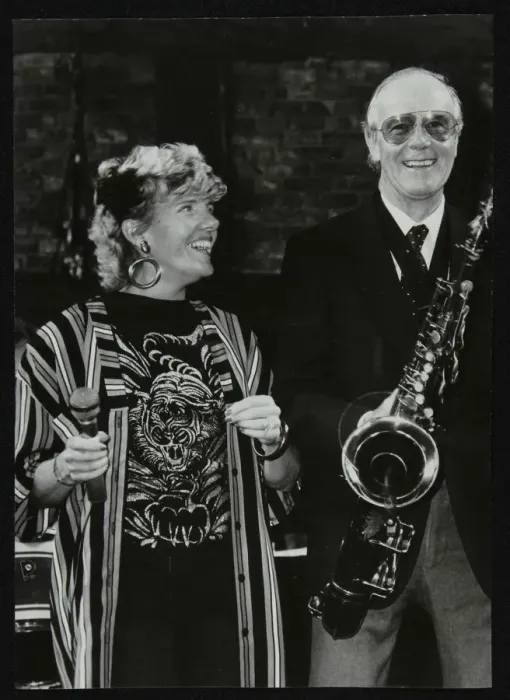Framed Print : Barbara Jay and Tommy Whittle in concert. Artist: Denis Williams Framed Print : Barbara Jay and Tommy Whittle in concert. Artist: Denis Williams