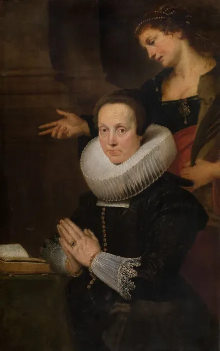 Framed Print : Barbara Kegeleers and Saint Barbara, 1620. Creator: Cornelis de Vos Framed Print : Barbara Kegeleers and Saint Barbara, 1620. Creator: Cornelis de Vos
