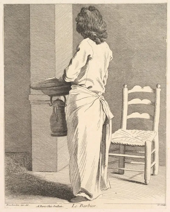 Framed Print : The Barber, 1737. Creator: Caylus, Anne-Claude-Philippe de Framed Print : The Barber, 1737. Creator: Caylus, Anne-Claude-Philippe de