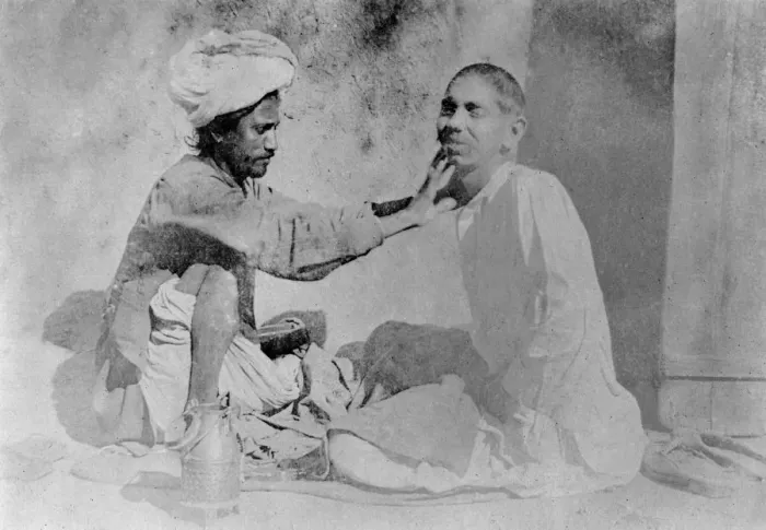 Framed Print : Barber, Chakrata, India, 1917 Framed Print : Barber, Chakrata, India, 1917