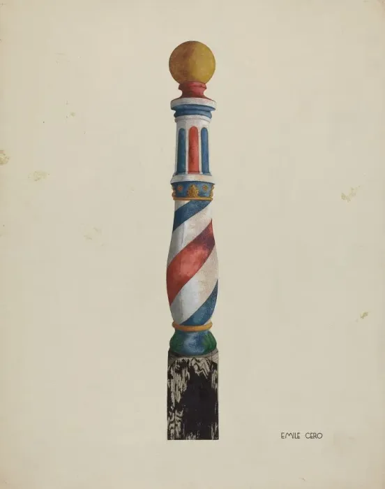 Framed Print : Barber Pole, c. 1939. Creator: Emile Cero Framed Print : Barber Pole, c. 1939. Creator: Emile Cero