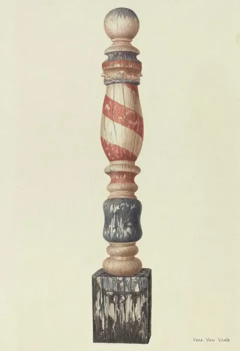 Framed Print : Barber Pole, c. 1939. Creator: Vera Van Voris Framed Print : Barber Pole, c. 1939. Creator: Vera Van Voris